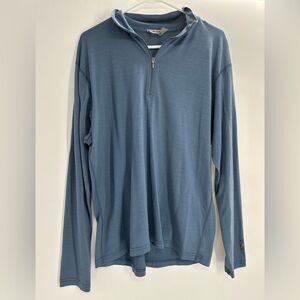 Smartwool Men’s Merino Wool Blue Quarter Zip Size M-XL Flawed
